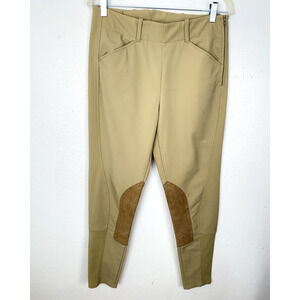 Ariat Pro Series Riding Breeches Pants Size 26L Khaki Knee Patch Side Zip